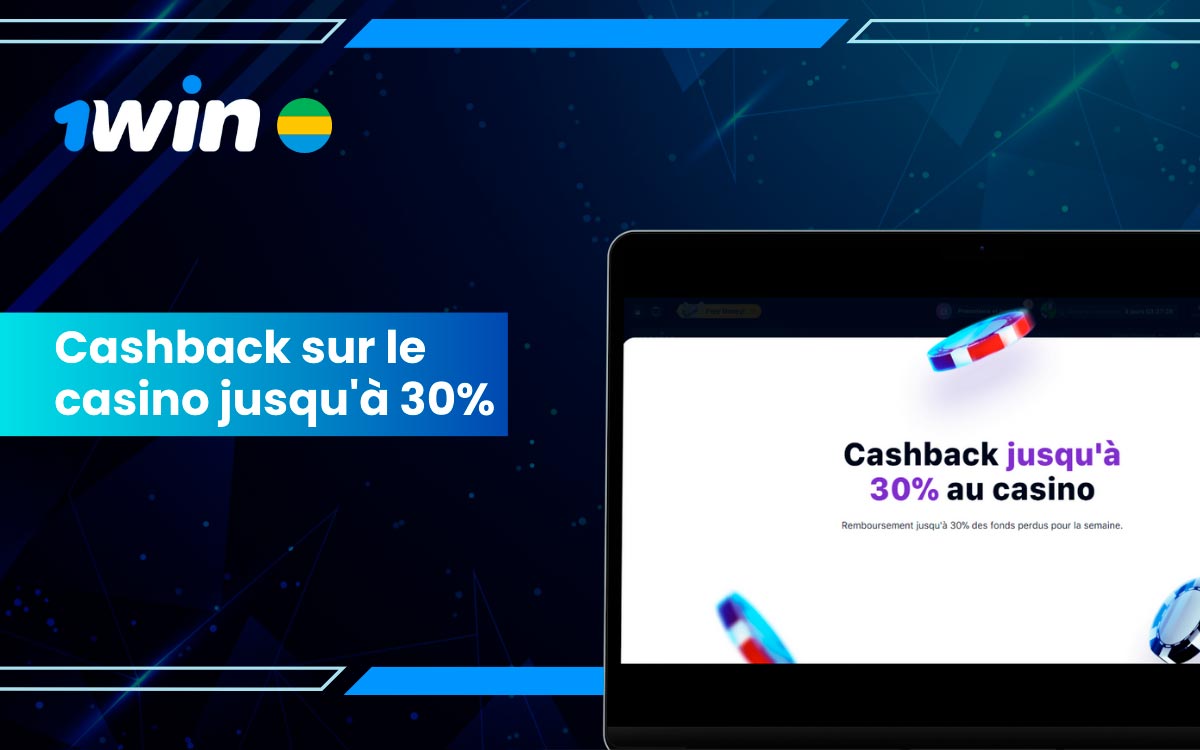 Profitez d'un Cashback Casino de jusqu'à 30% sur 1win