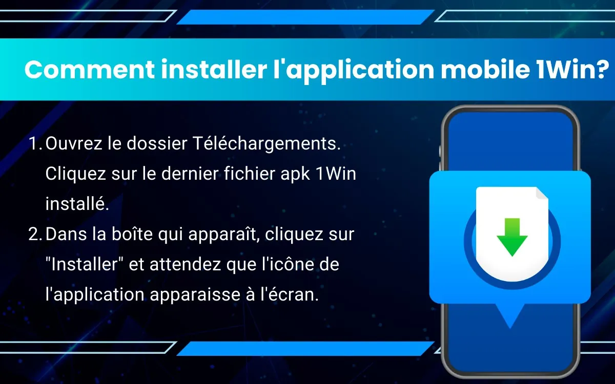 Télécharger l'application 1Win pour Android - Parier sur les sports, jouer aux machines à sous et regarder des matchs