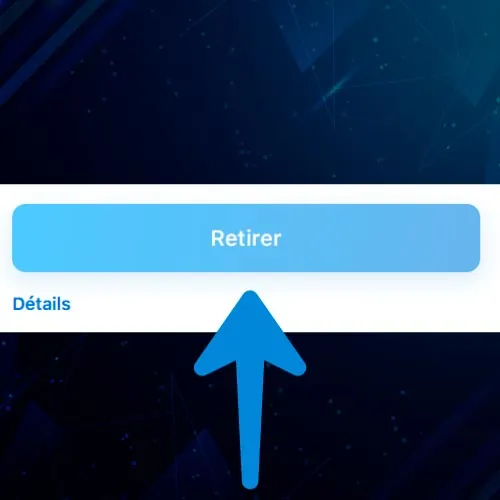 Cliquez sur le bouton « Retirer » pour démarrer le processus de retrait de fonds sur 1win