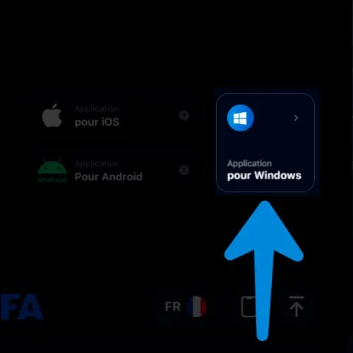 Sur le site 1Win, recherchez le bouton « Installer pour Windows »