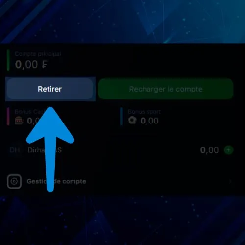 L'option « Retrait » sur le site 1win est disponible dans la section informations sur le compte.