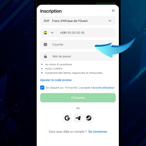 Entrez votre adresse e-mail et votre mot de passe