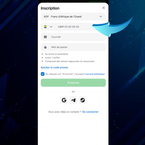 Entrez votre numéro de téléphone